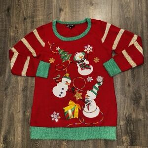 United States Sweater Women's XL Embellished Ugly Christmas Sweater Jingle Bells